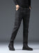 Men's Slim-Fit Plaid Pants - Brushed Stretch Straight Leg