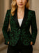 New Fashionable Printed Design Color-blocked Suit Jacket with Notch Lapel, Pockets, and Lining