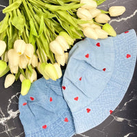 Tiny Heart Denim Bucket - Bachelorette Party Hats!