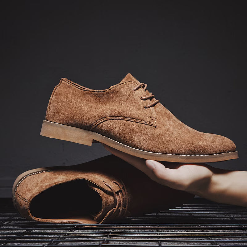 Men's British Style Low-Top Business Casual Shoes - Lace-Up