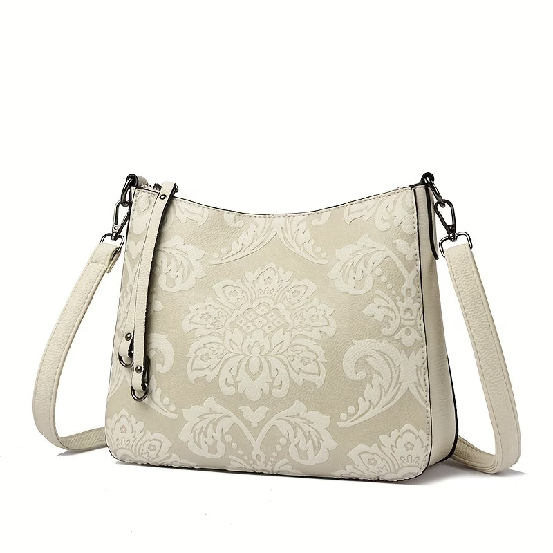 A Trendy Chinese-Style Embossed Shoulder Bag for Women