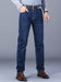 Men's Straight-Leg Stretch Denim Jeans - Business Casual