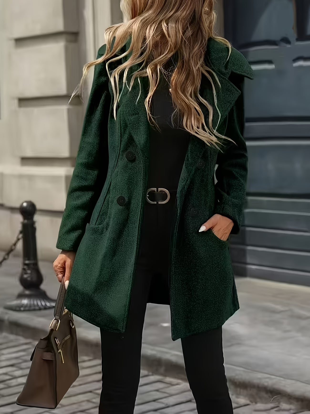 Women's Autumn/Winter Fashion Casual Blend Mid-Length Coat