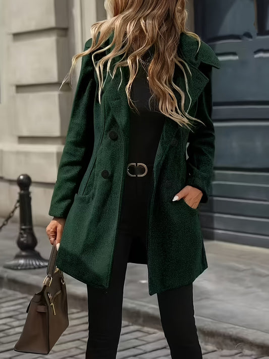 Women's Autumn/Winter Fashion Casual Blend Mid-Length Coat