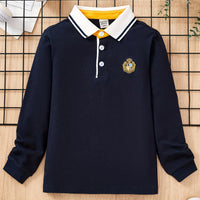 Boys' Shirt, Casual Preppy Style Long Sleeve T-Shirt