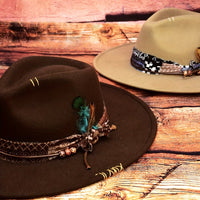 Hand-Sewn Needle Personalized Feather Outdoor Unisex Felt Hat