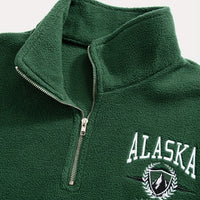 Men'S Autumn And Winter Color-Blocked Fleece Half-Zip Pullover Sweatshirt